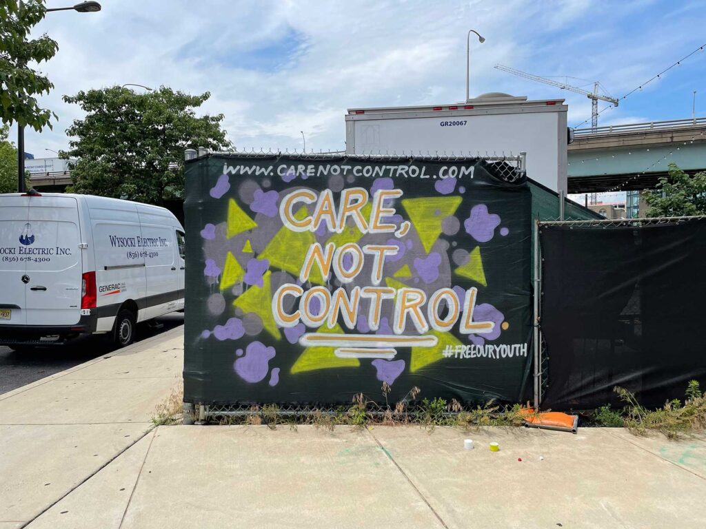 Care, Not Control graffiti
